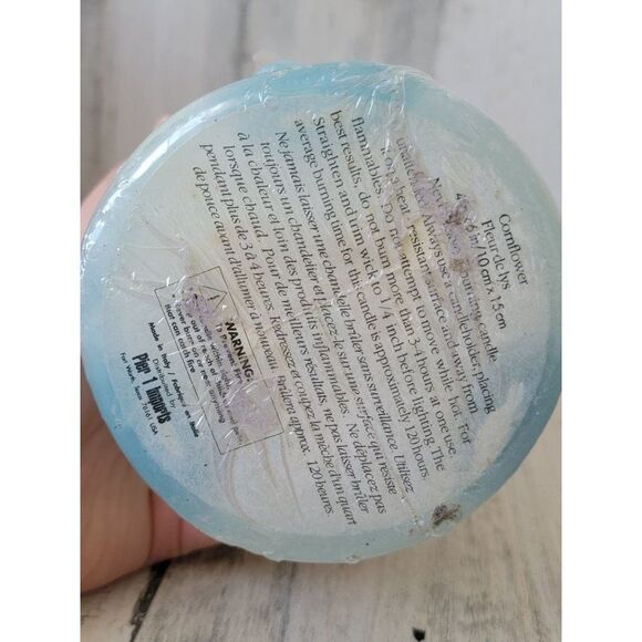 Pier 1 Imports candle pillar cornflower spring Easter decor purple swirl - Picture 6 of 6